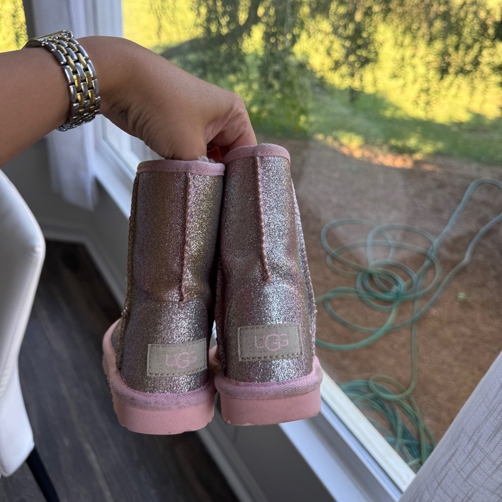 UGG Sparkly Pink Boots 7c - Picture 2 of 5
